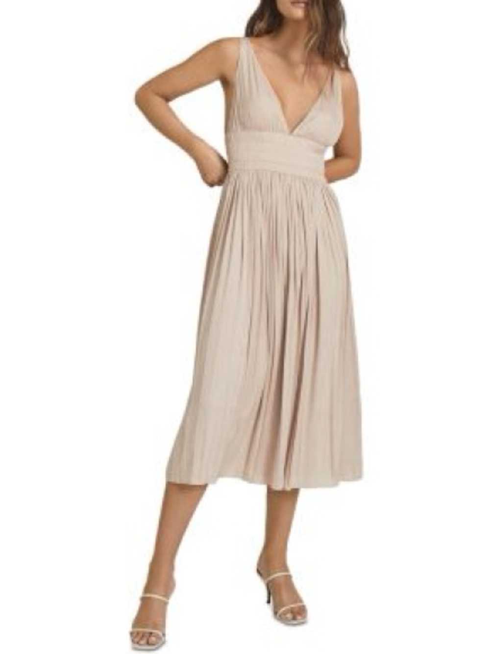 Reiss Saffy Pleated Midi Cocktail Dress Sz 8
